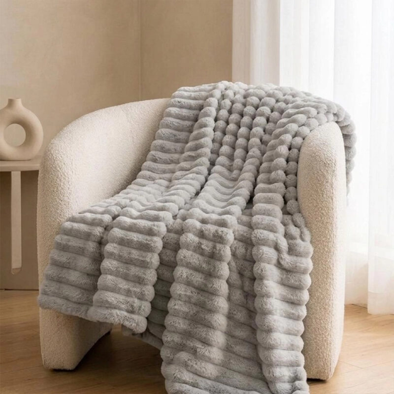 Soft Throw Blanket 220 x 240 - Silver